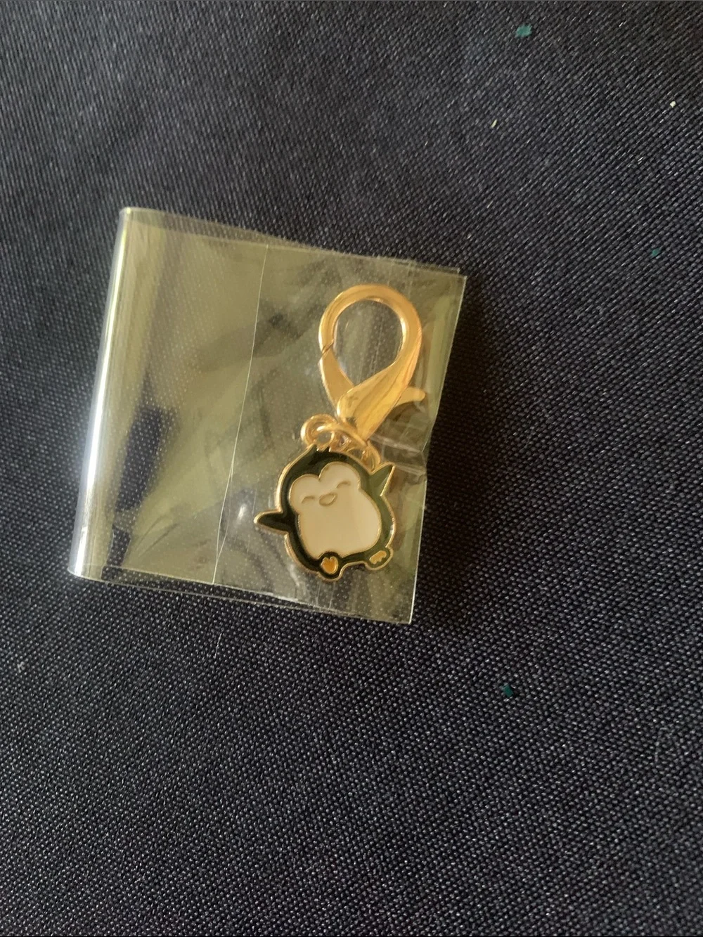 Gold Penguin Pet Charm - White Enamel Accent